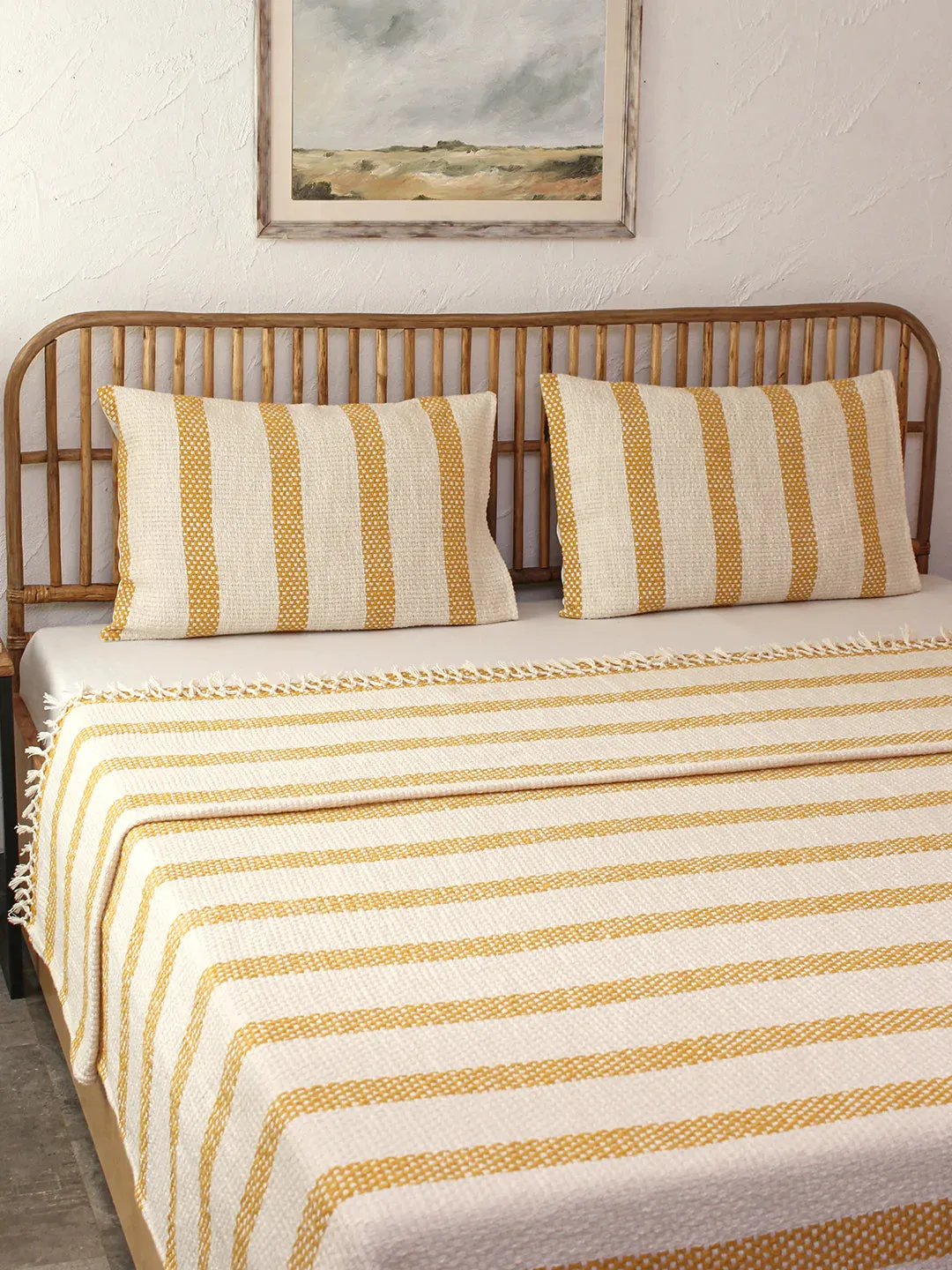 Shivalik Double Bedcover (Yellow)