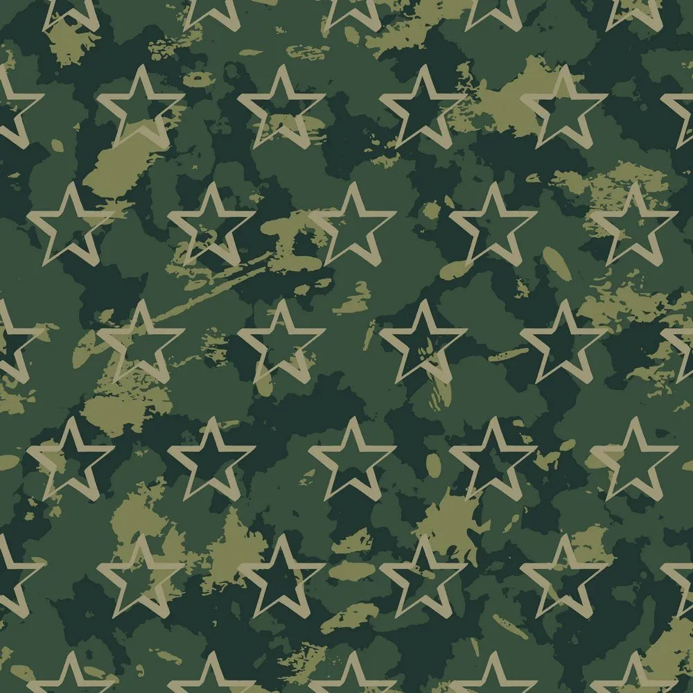 Soft Sweat Cotton Jersey - Camouflage Stars