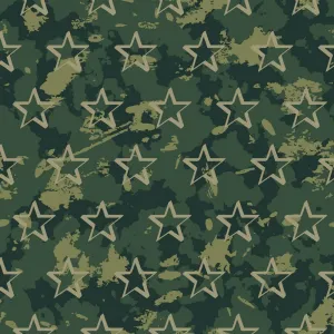 Soft Sweat Cotton Jersey - Camouflage Stars