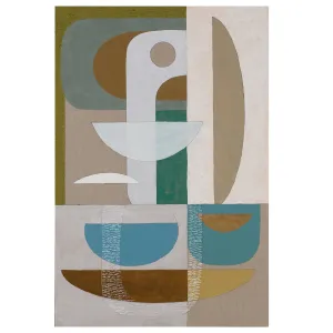 Stucco Glaucous Canvas Print 120cm x 80cm Black Frame