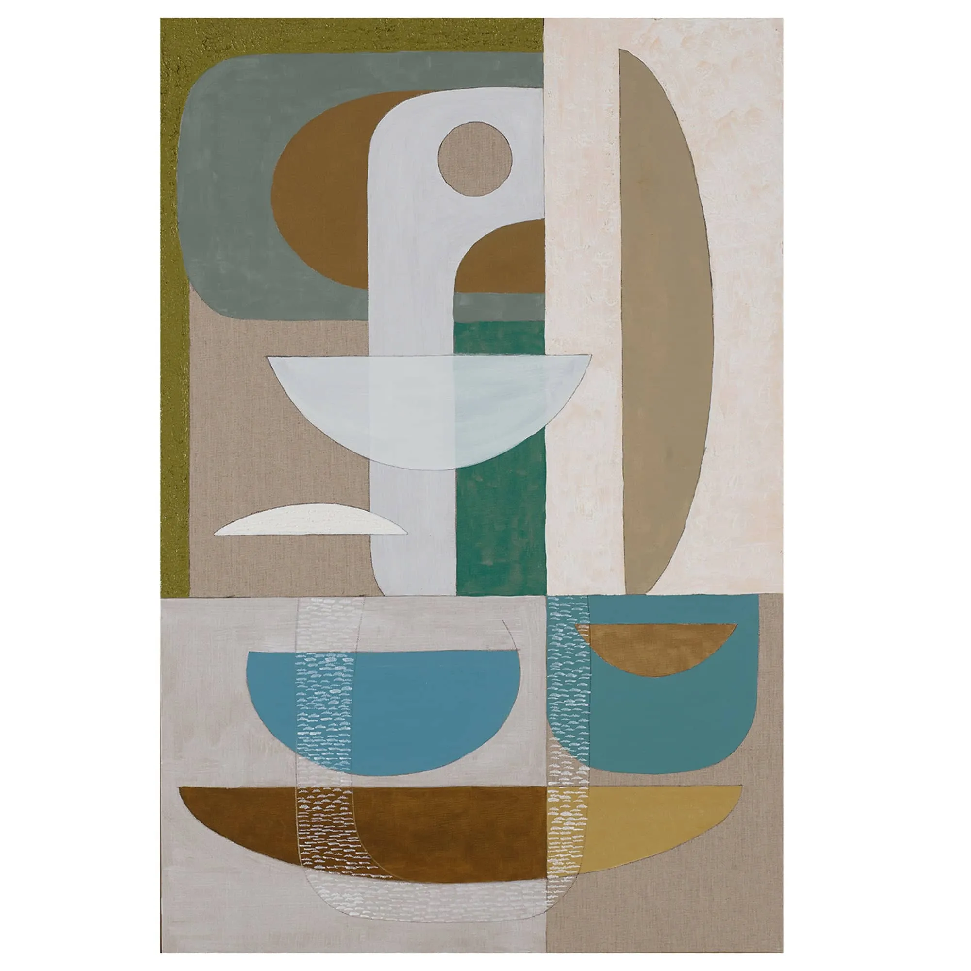 Stucco Glaucous Canvas Print 120cm x 80cm Black Frame