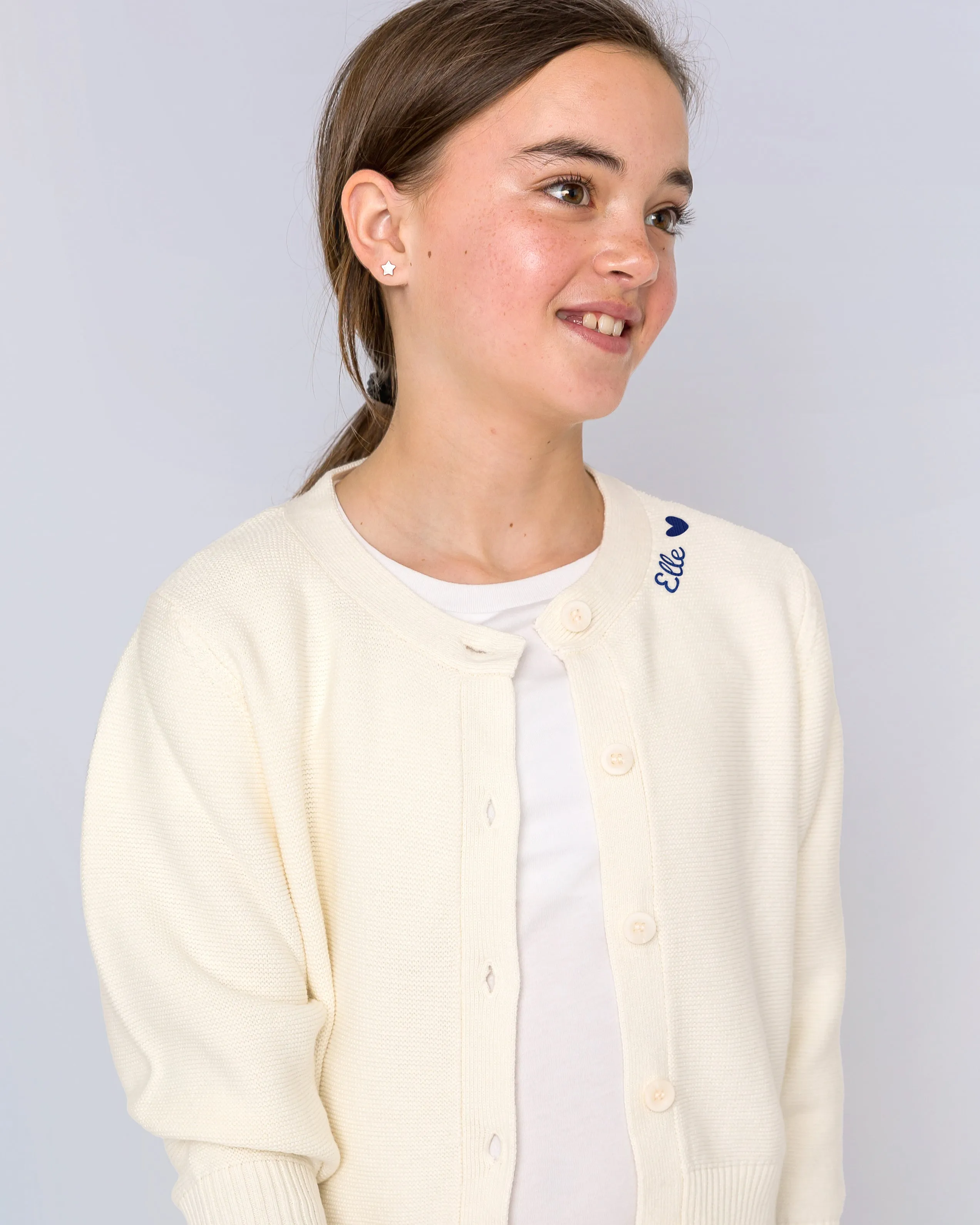 The Organic Garter Stitch Cardigan [Cream]