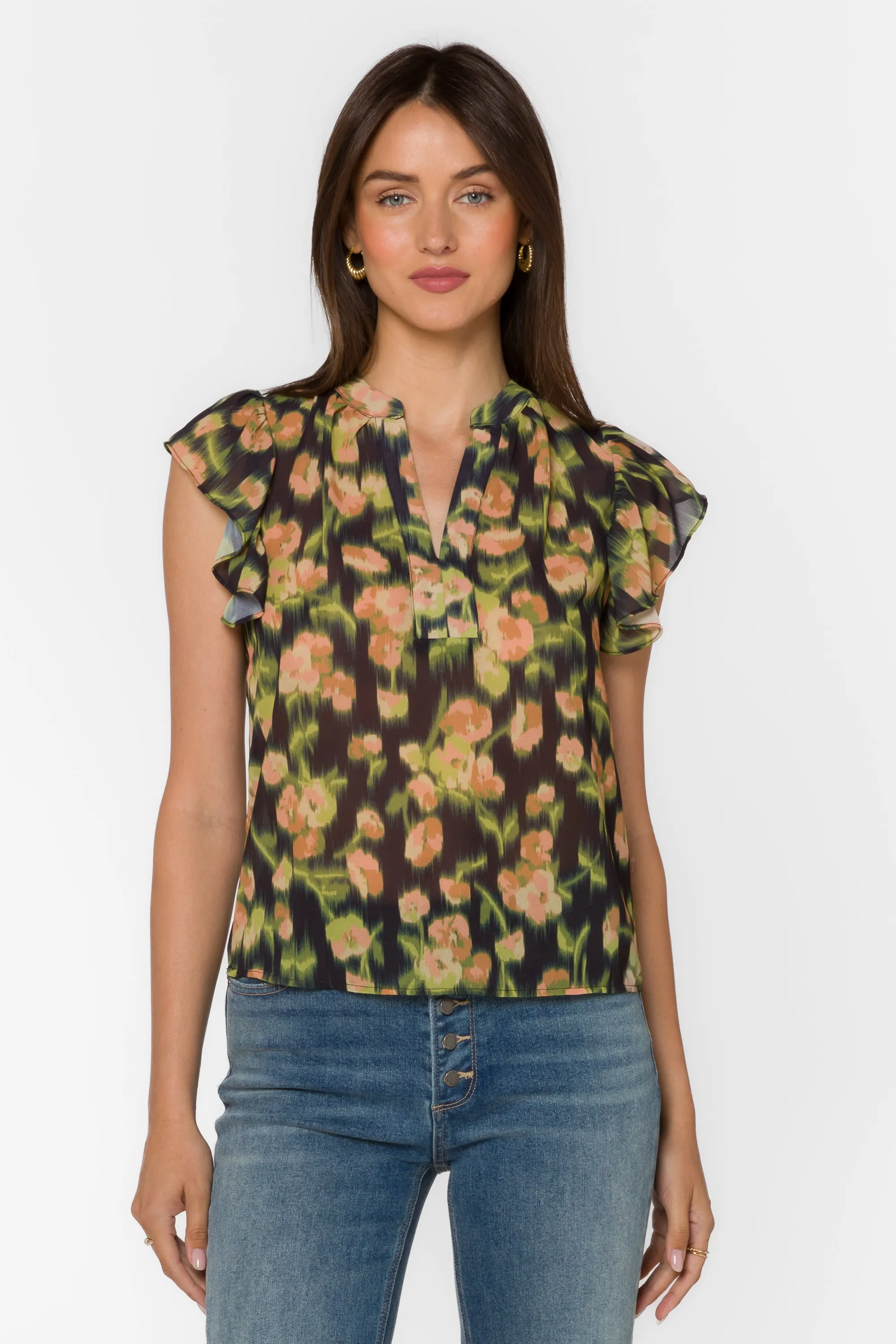Trish Blurred Floral Blouse