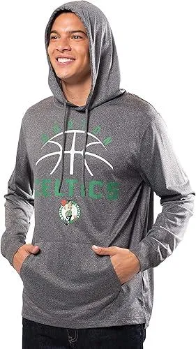 Ultra Game NBA Official Men’s Super Soft Lightweight Pullover Hoodie Sweatshirt - Unisex, Boston Celtics, Heather Charcoal|Boston Celtics