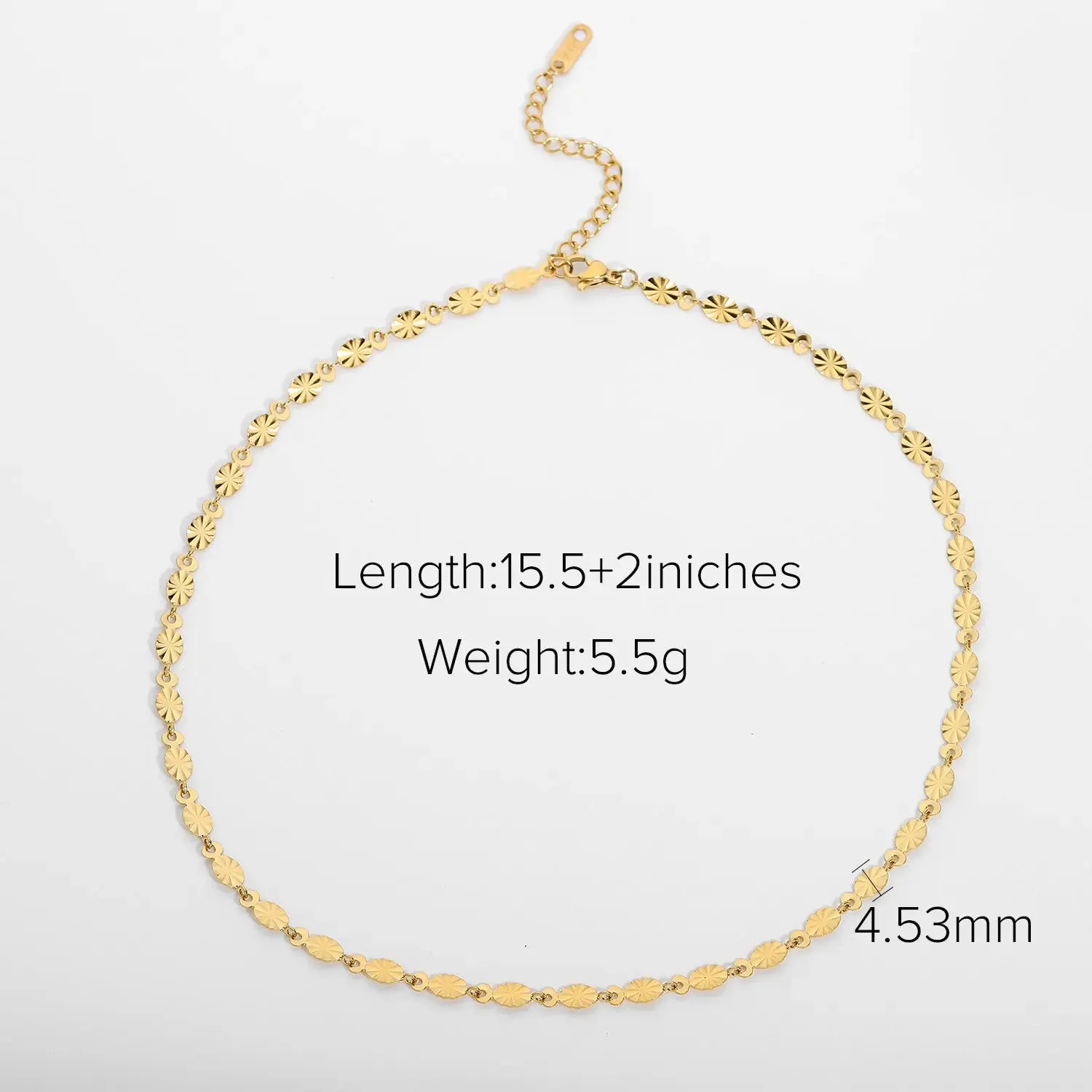 VAIGE Stainless Steel Geometric Chain Necklace - Classic Waterproof Jewelry for Autumn and Winter