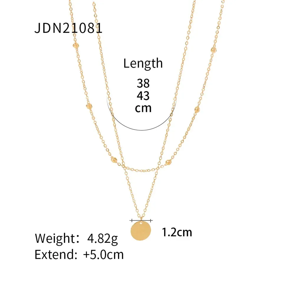 VAIGE Stainless Steel Geometric Chain Necklace - Classic Waterproof Jewelry for Autumn and Winter