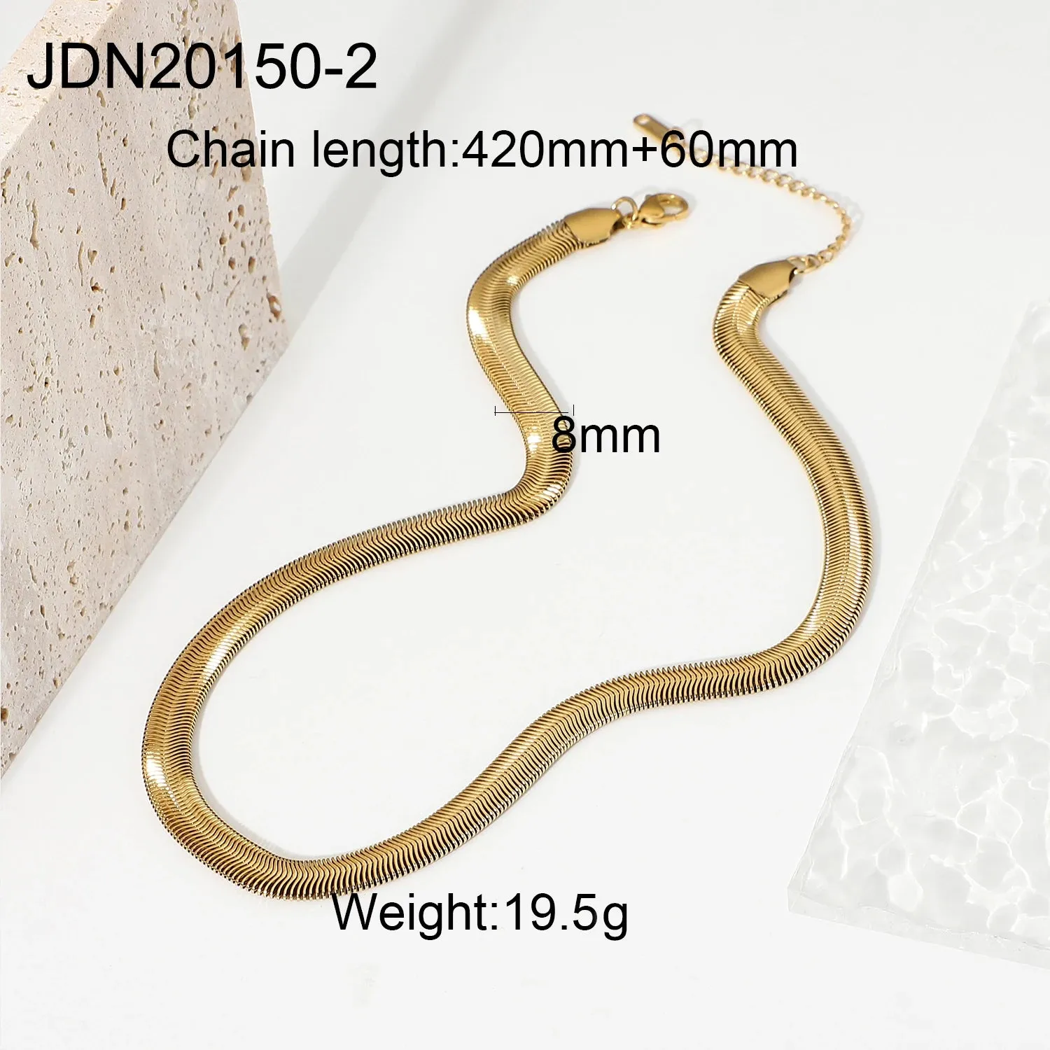 VAIGE Stainless Steel Geometric Chain Necklace - Classic Waterproof Jewelry for Autumn and Winter