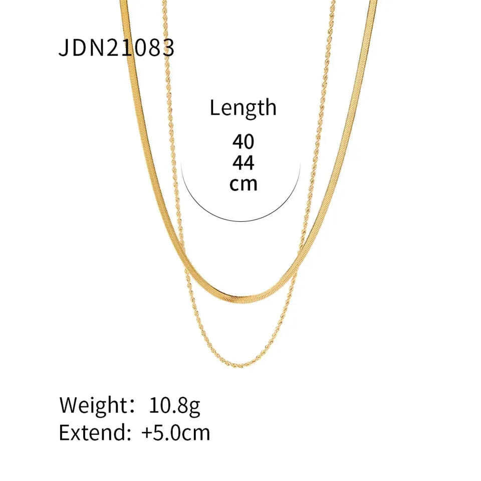 VAIGE Stainless Steel Geometric Chain Necklace - Classic Waterproof Jewelry for Autumn and Winter