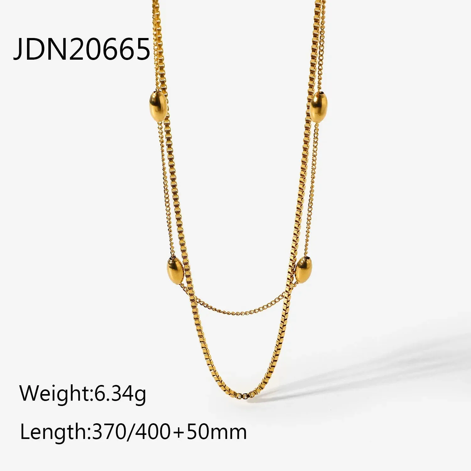VAIGE Stainless Steel Geometric Chain Necklace - Classic Waterproof Jewelry for Autumn and Winter