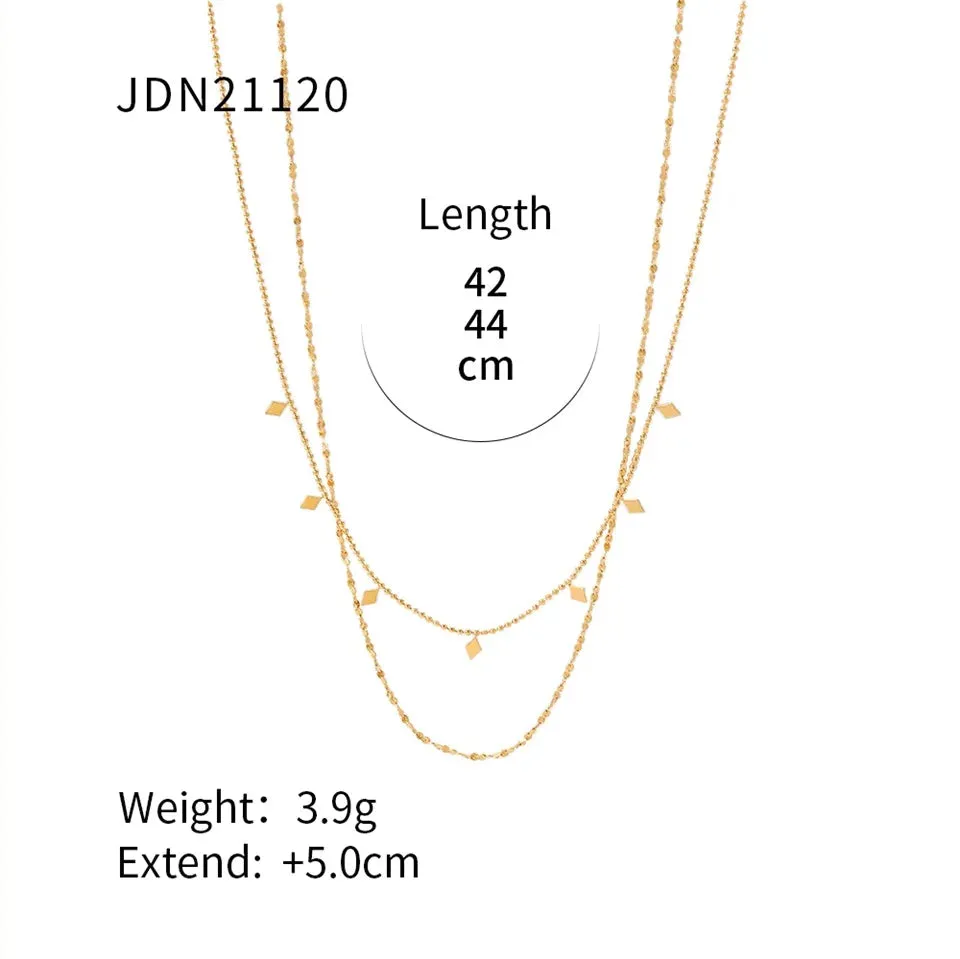 VAIGE Stainless Steel Geometric Chain Necklace - Classic Waterproof Jewelry for Autumn and Winter