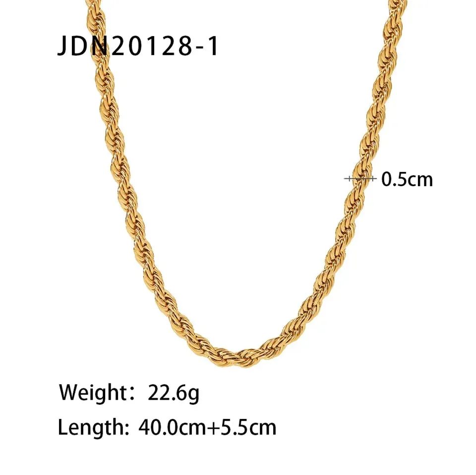 VAIGE Stainless Steel Geometric Chain Necklace - Classic Waterproof Jewelry for Autumn and Winter
