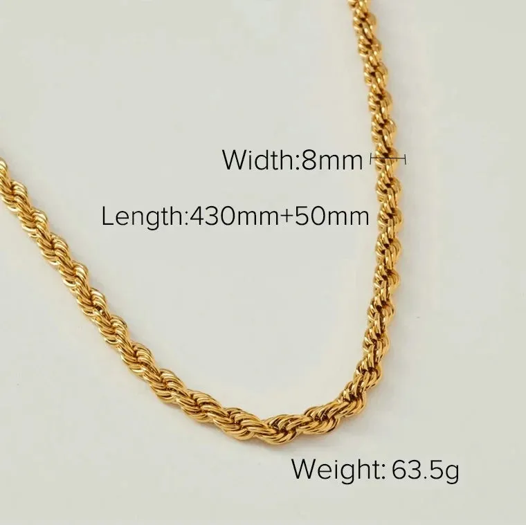 VAIGE Stainless Steel Geometric Chain Necklace - Classic Waterproof Jewelry for Autumn and Winter