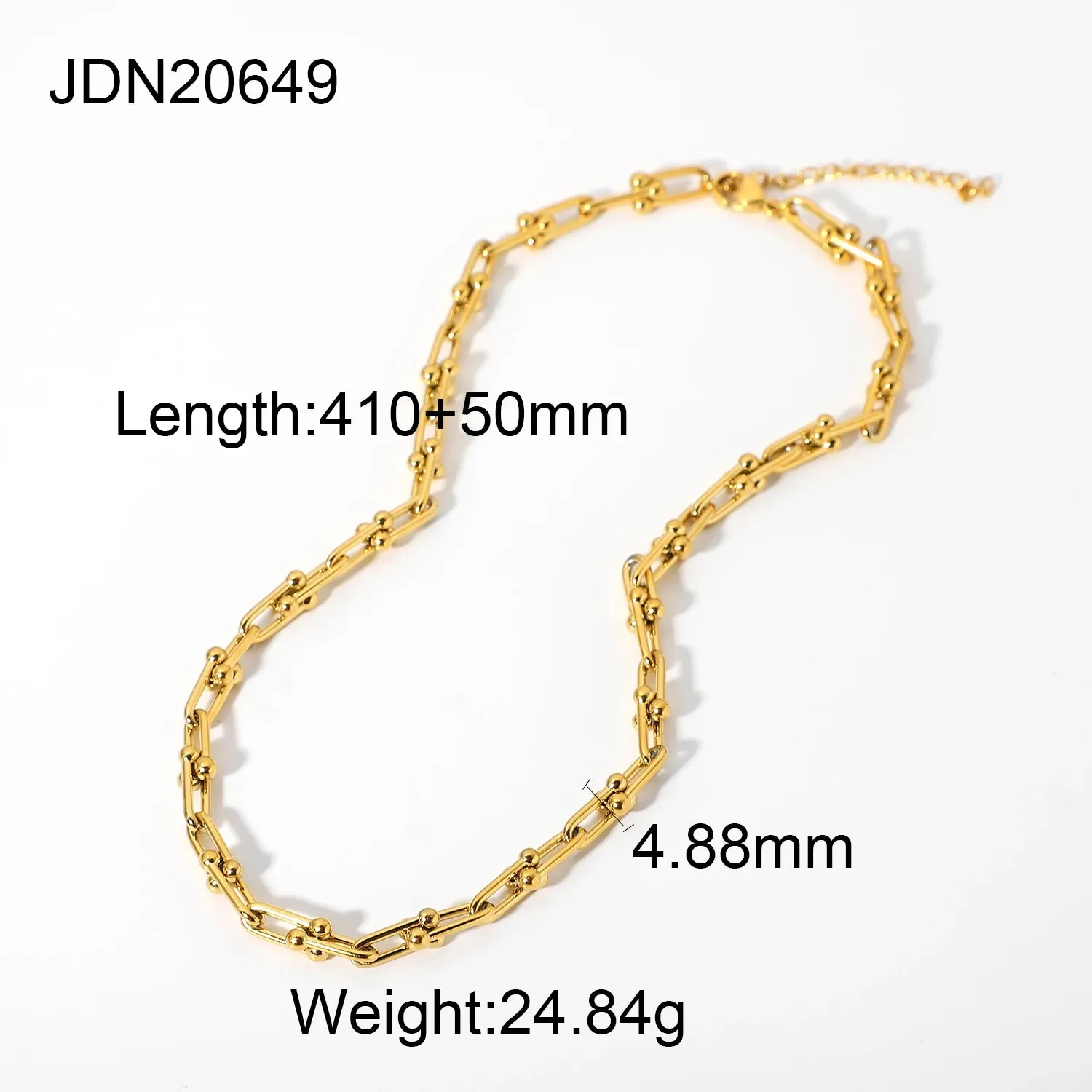 VAIGE Stainless Steel Geometric Chain Necklace - Classic Waterproof Jewelry for Autumn and Winter