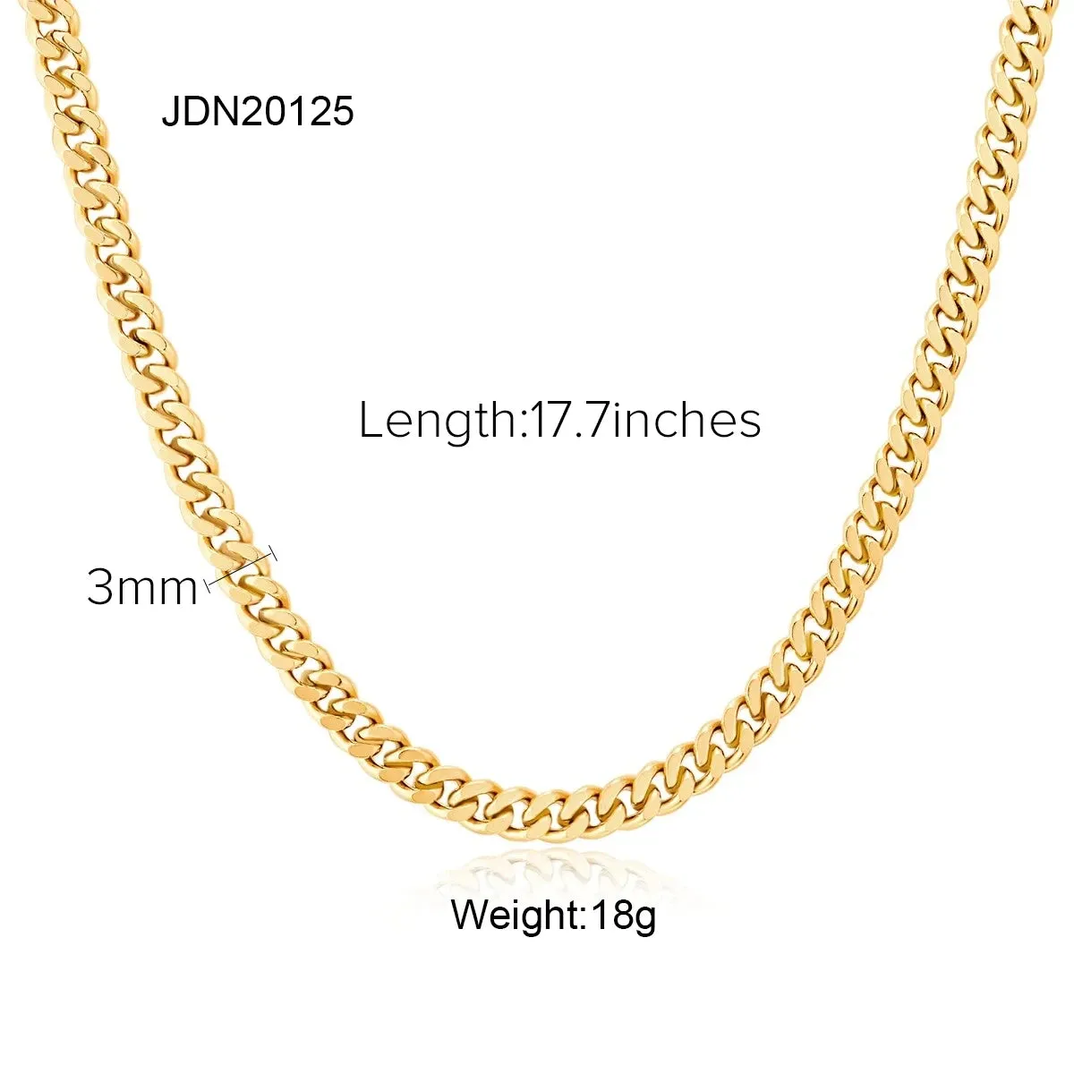 VAIGE Stainless Steel Geometric Chain Necklace - Classic Waterproof Jewelry for Autumn and Winter