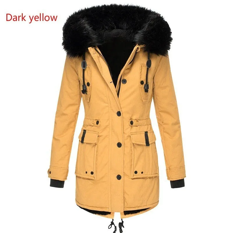 Women's Fleece-lined Thickened Cotton Padded Clothes Winter Clothing